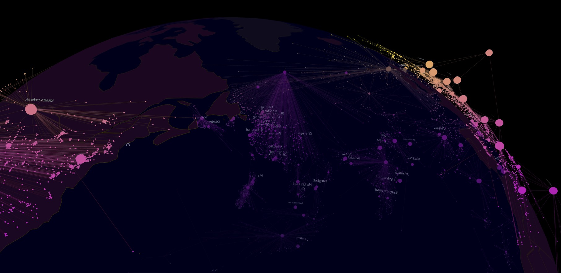 3D globe visualization representing global data connectivity and immersive analytics